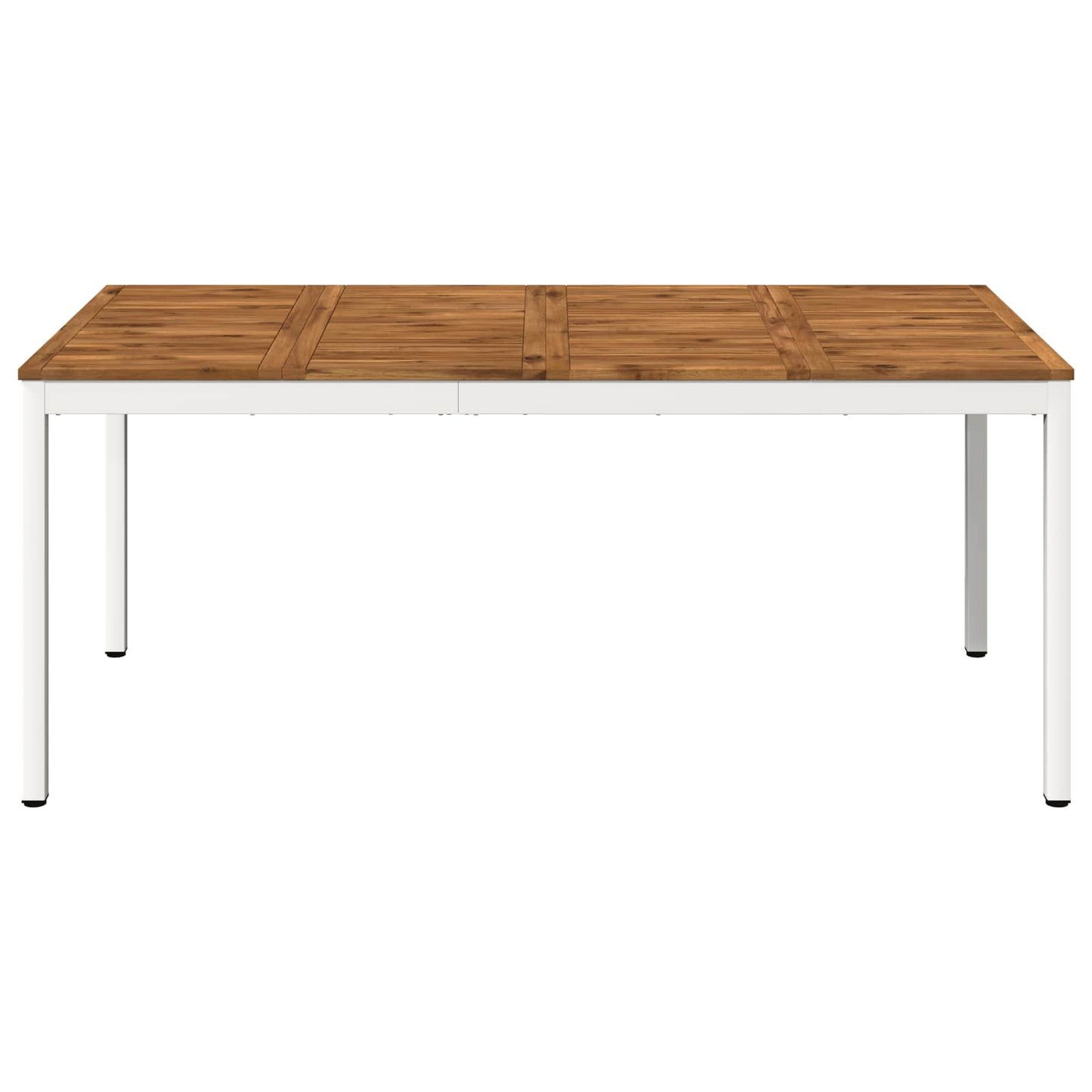 Garden Dinner Table Natural and White 147 x 88.5 x 75 cm