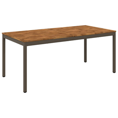 Garden Dinner Table Natural and Coffee 147 x 88.5 x 75 cm