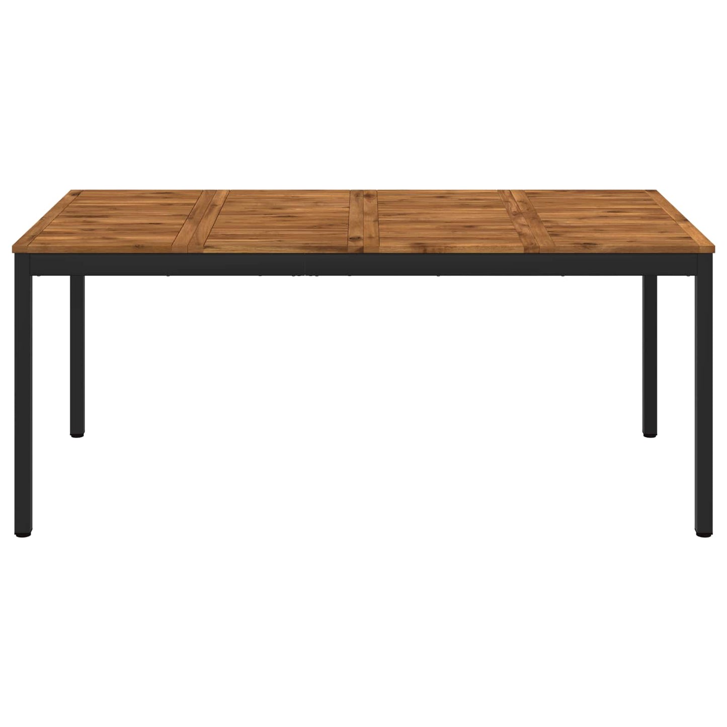 Garden Dinner Table Natural and Black 180 x 88.5 x 75 cm