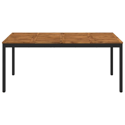 Garden Dinner Table Natural and Black 180 x 88.5 x 75 cm