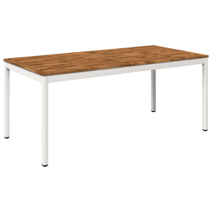 Garden Dinner Table Natural and White 180 x 88.5 x 75 cm
