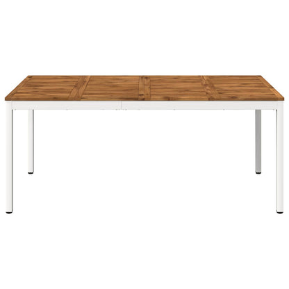 Garden Dinner Table Natural and White 180 x 88.5 x 75 cm