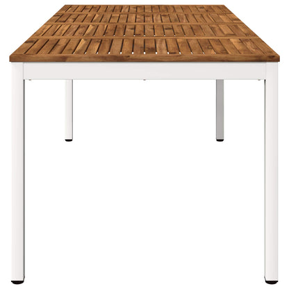 Garden Dinner Table Natural and White 180 x 88.5 x 75 cm