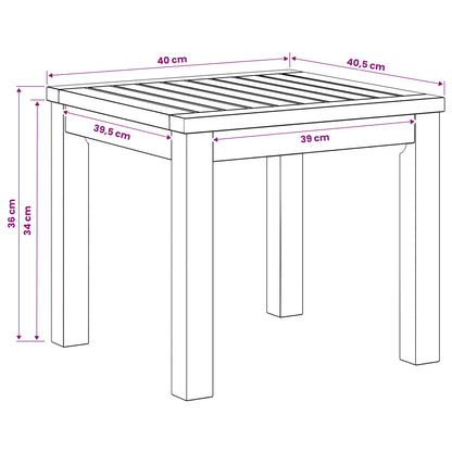Coffee Table White 40 x 40.5 x 36 cm Solid Acacia Wood
