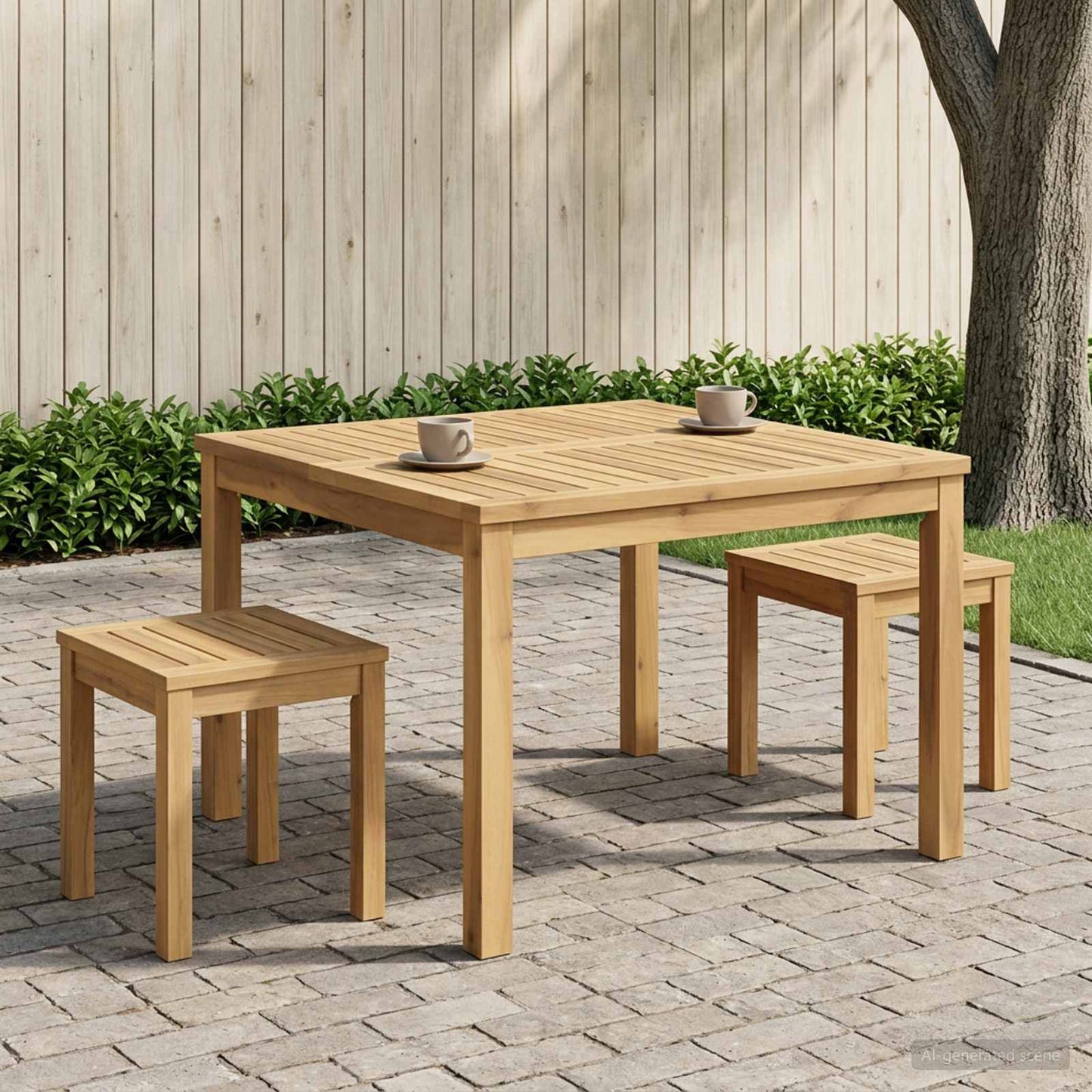 Coffee Table White 80 x 80.5 x 45 cm Solid Acacia Wood