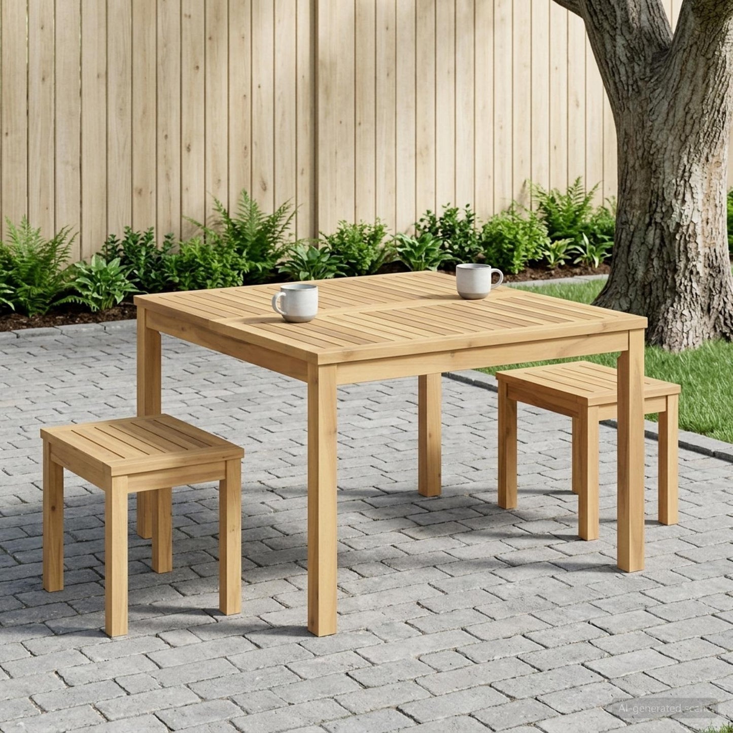 Coffee Table White 80 x 80.5 x 45 cm Solid Acacia Wood