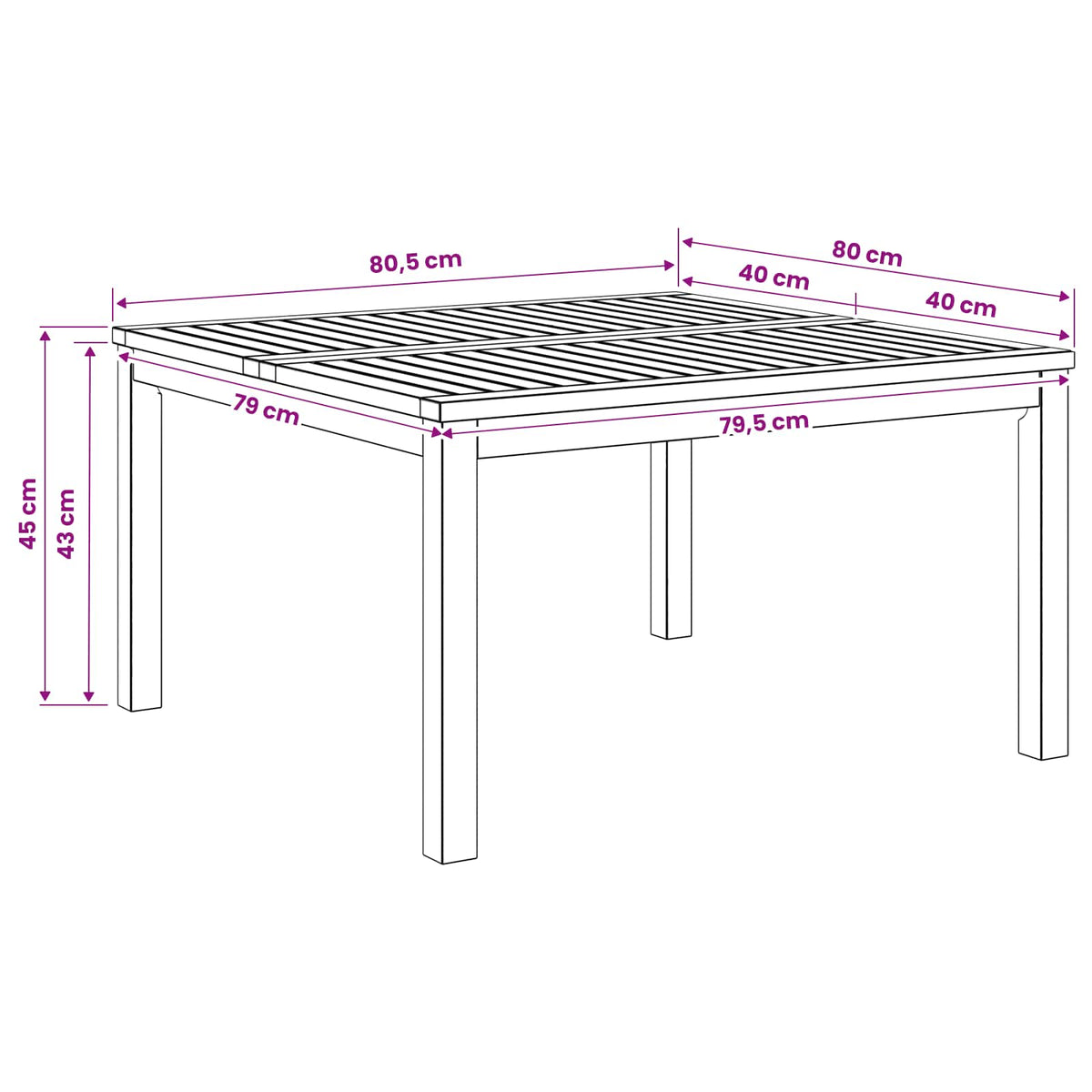 Coffee Table White 80 x 80.5 x 45 cm Solid Acacia Wood