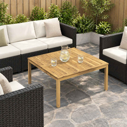 Coffee Table White 98 x 100.5 x 45 cm Solid Acacia Wood