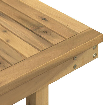 Garden Coffee Table Solid Acacia Wood Height Adjustable White