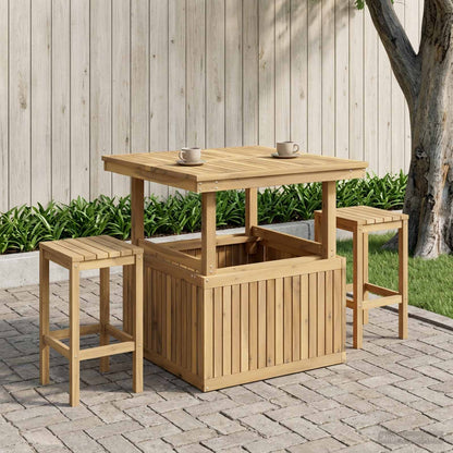 Garden Coffee Table Solid Acacia Wood Height Adjustable White