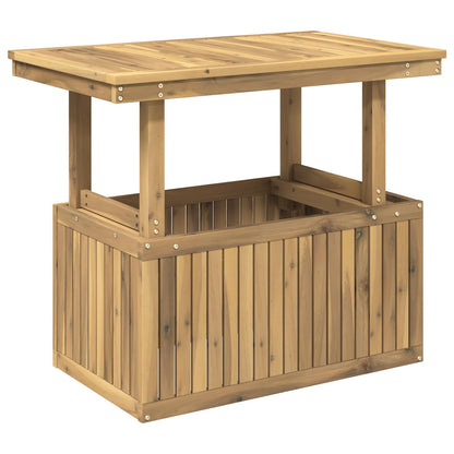 Garden Coffee Table Solid Acacia Wood Height Adjustable White