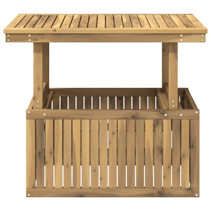 Garden Coffee Table Solid Acacia Wood Height Adjustable White