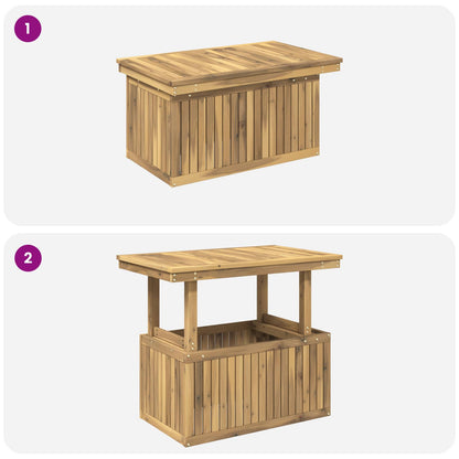 Garden Coffee Table Solid Acacia Wood Height Adjustable White