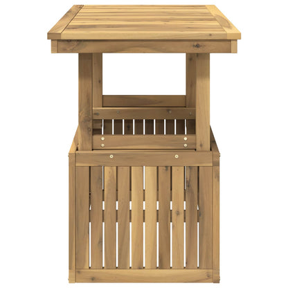 Garden Coffee Table Solid Acacia Wood Height Adjustable White