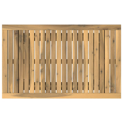 Garden Coffee Table Solid Acacia Wood Height Adjustable White