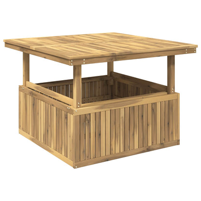 Garden Coffee Table Solid Acacia Wood Height Adjustable White
