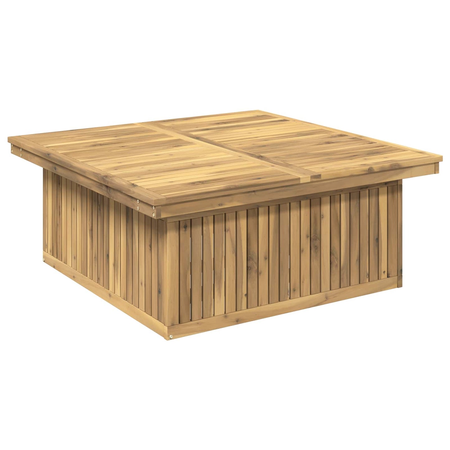 Garden Coffee Table Solid Acacia Wood Height Adjustable White