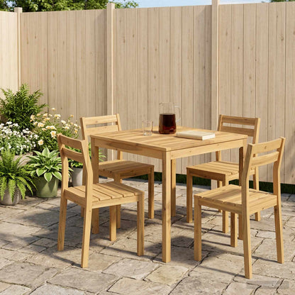 Garden Dinner Table White 80 x 80.5 x 75 cm Solid Acacia Wood