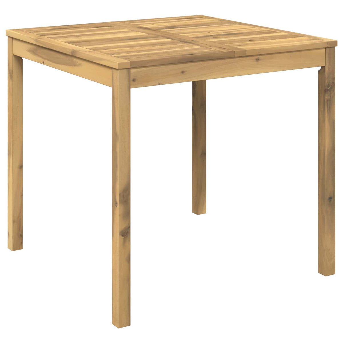 Garden Dinner Table White 80 x 80.5 x 75 cm Solid Acacia Wood