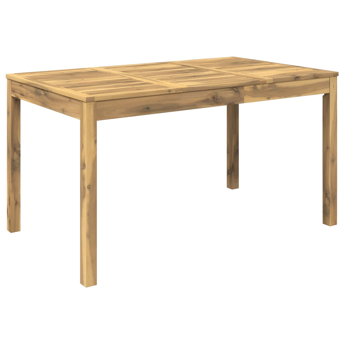 Garden Dinner Table White 141 x 80.5 x 75 cm Solid Acacia Wood