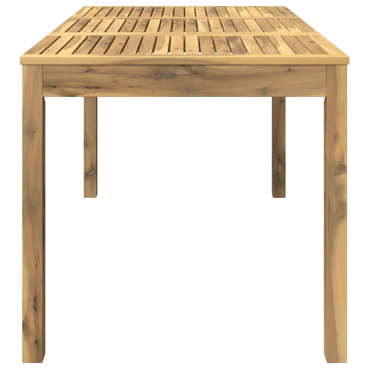 Garden Dinner Table White 141 x 80.5 x 75 cm Solid Acacia Wood