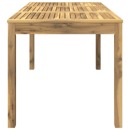 Garden Dinner Table White 141 x 80.5 x 75 cm Solid Acacia Wood