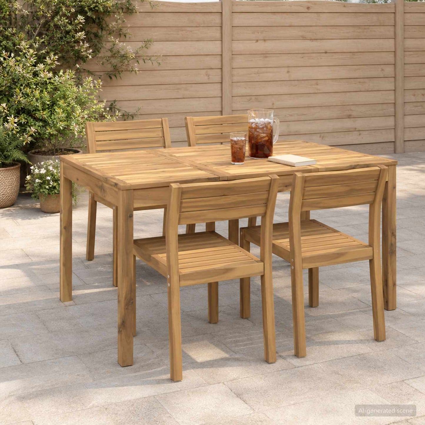 Garden Dinner Table White 147 x 88.5 x 75 cm Solid Acacia Wood