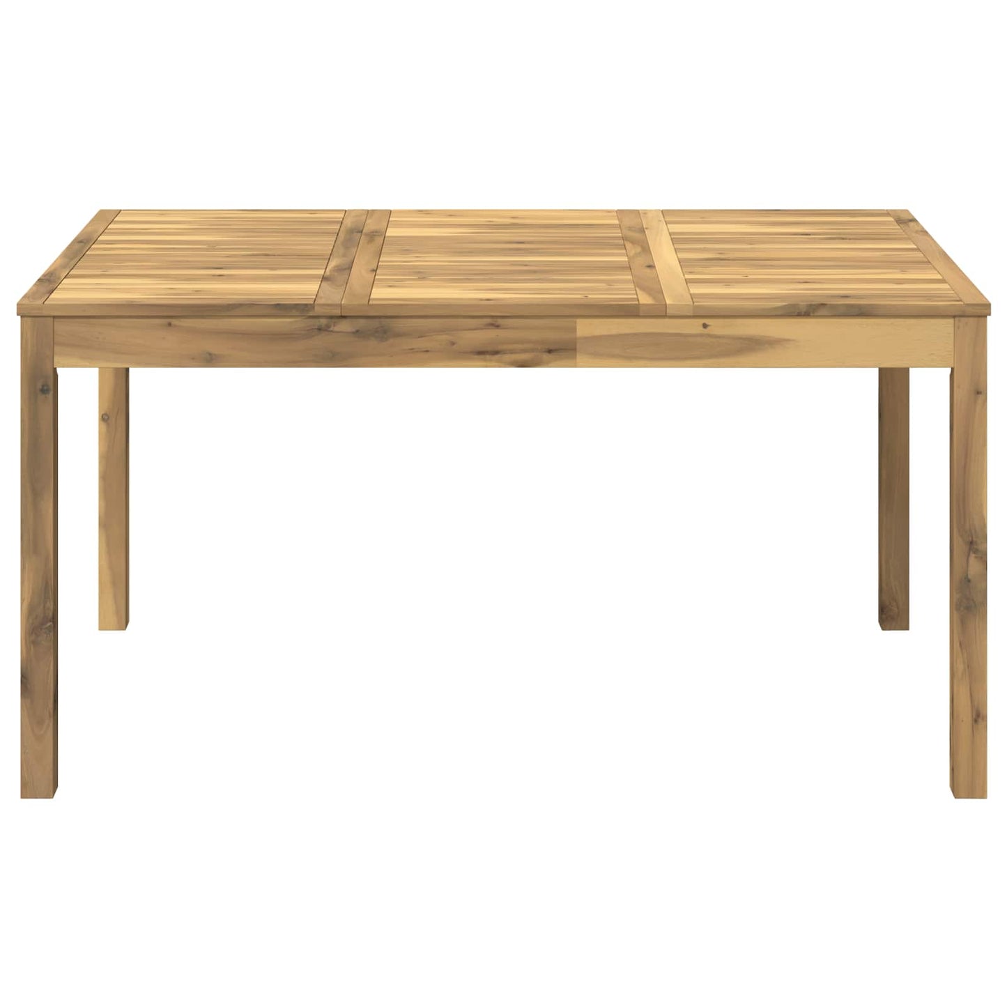 Garden Dinner Table White 147 x 88.5 x 75 cm Solid Acacia Wood