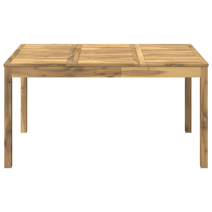 Garden Dinner Table White 147 x 88.5 x 75 cm Solid Acacia Wood