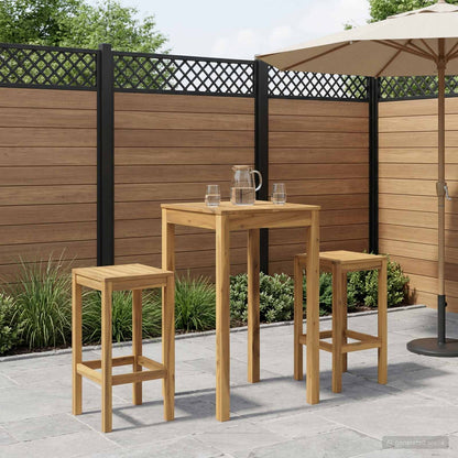 Garden Bar Table White 60 x 60.5 x 105 cm Solid Acacia Wood