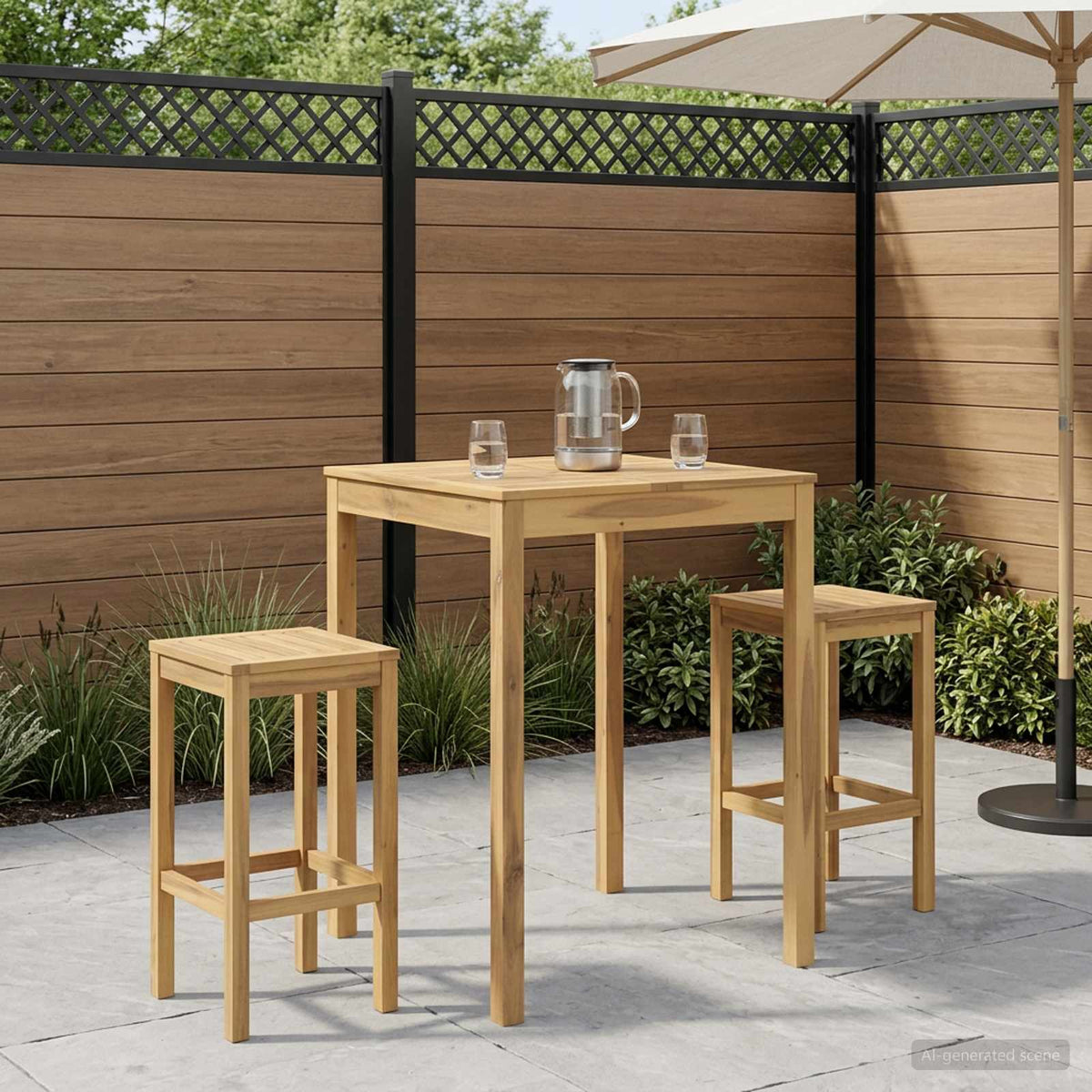 Garden Bar Table White 80 x 80.5 x 105 cm Solid Acacia Wood