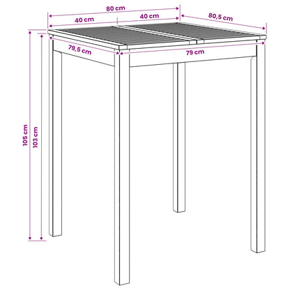 Garden Bar Table White 80 x 80.5 x 105 cm Solid Acacia Wood
