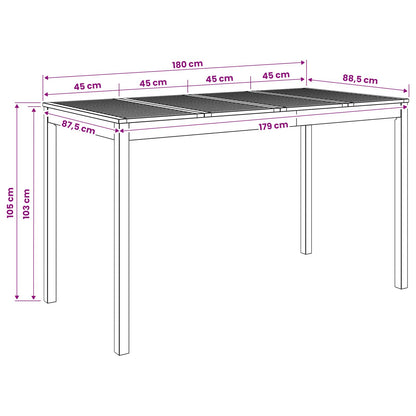Garden Bar Table White 180 x 88.5 x 105 cm Solid Acacia Wood