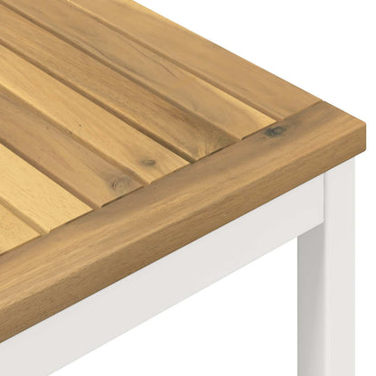 Coffee Table White 80 x 80.5 x 45 cm Solid Acacia Wood