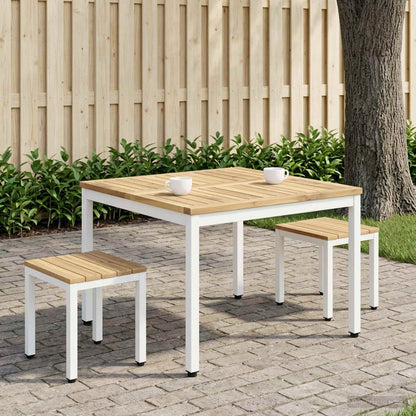 Coffee Table White 80 x 80.5 x 45 cm Solid Acacia Wood