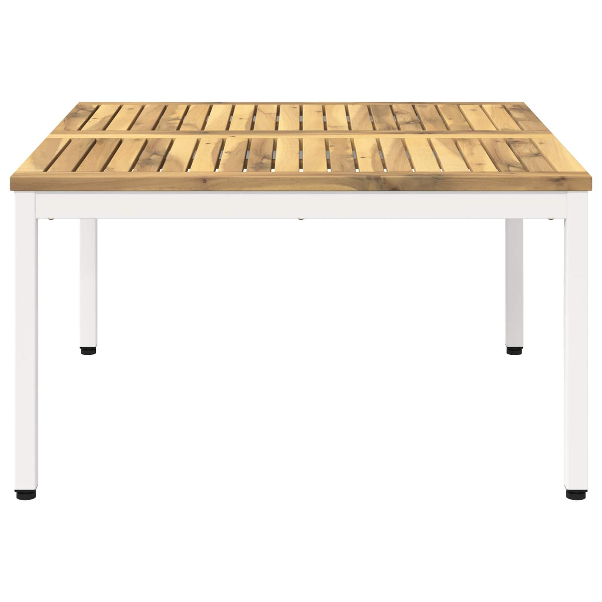 Coffee Table White 80 x 80.5 x 45 cm Solid Acacia Wood