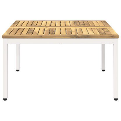 Coffee Table White 80 x 80.5 x 45 cm Solid Acacia Wood