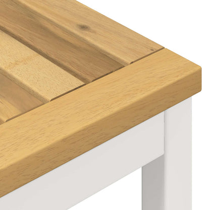 Coffee Table White 98 x 100.5 x 45 cm Solid Acacia Wood