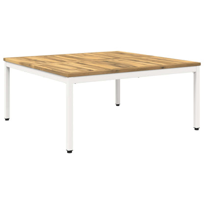 Coffee Table White 98 x 100.5 x 45 cm Solid Acacia Wood