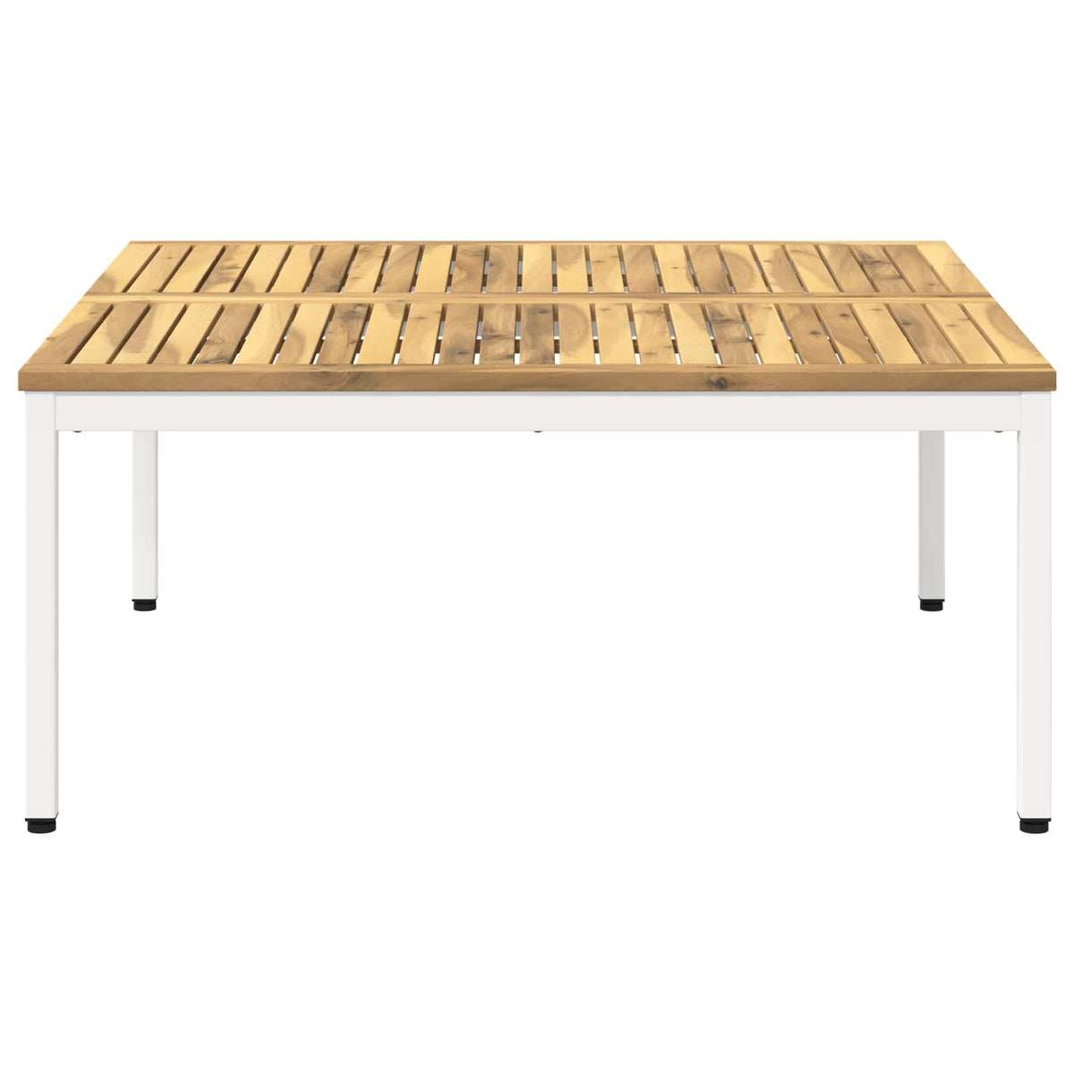 Coffee Table White 98 x 100.5 x 45 cm Solid Acacia Wood