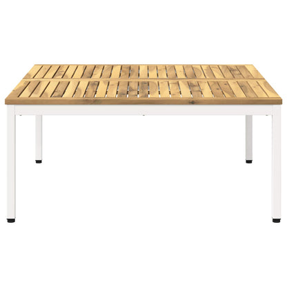Coffee Table White 98 x 100.5 x 45 cm Solid Acacia Wood