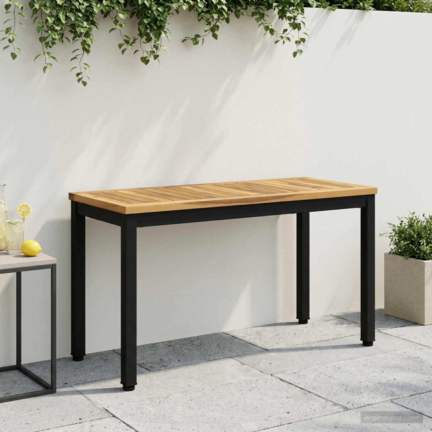 Garden Bench 80.5 x 35 x 45 cm Solid Acacia Wood Rectangular