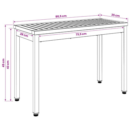 Garden Bench 80.5 x 35 x 45 cm Solid Acacia Wood White