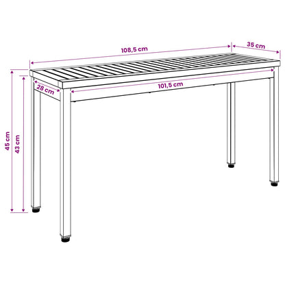 Garden Bench 108.5 x 35 x 45 cm Solid Acacia Wood Rectangular