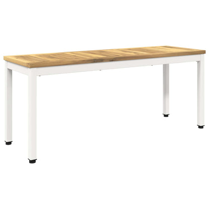 Garden Bench 108.5 x 35 x 45 cm Solid Acacia Wood White