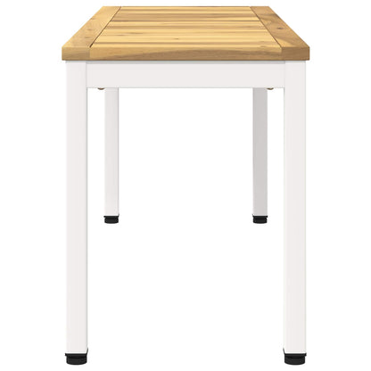 Garden Bench 108.5 x 35 x 45 cm Solid Acacia Wood White