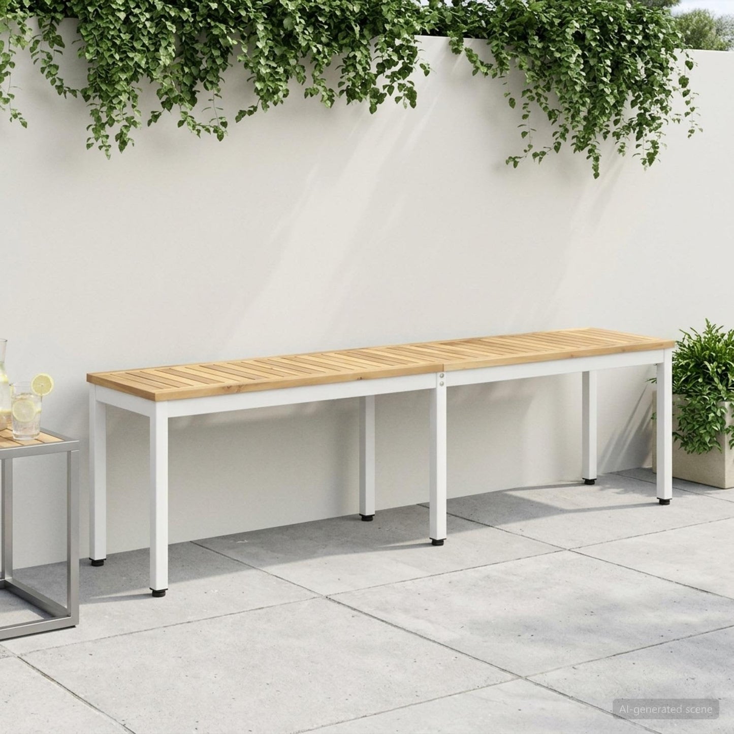 Garden Bench 161 x 35 x 45 cm Solid Acacia Wood White