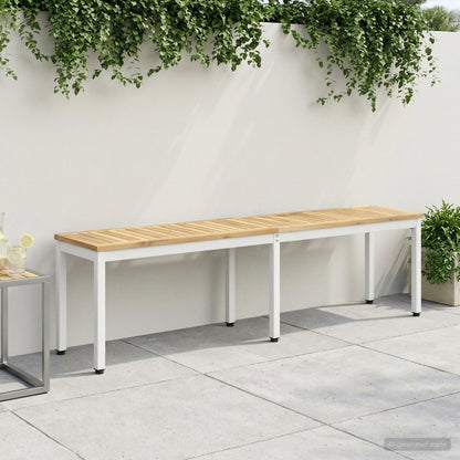 Garden Bench 161 x 35 x 45 cm Solid Acacia Wood White