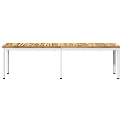 Garden Bench 161 x 35 x 45 cm Solid Acacia Wood White