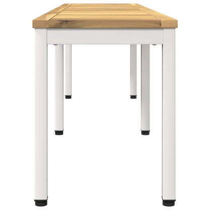 Garden Bench 161 x 35 x 45 cm Solid Acacia Wood White